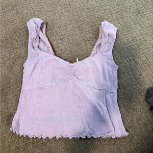 Urban outfitters light Purple Ribbed Tank Top - Women's Sleeveless Crop
